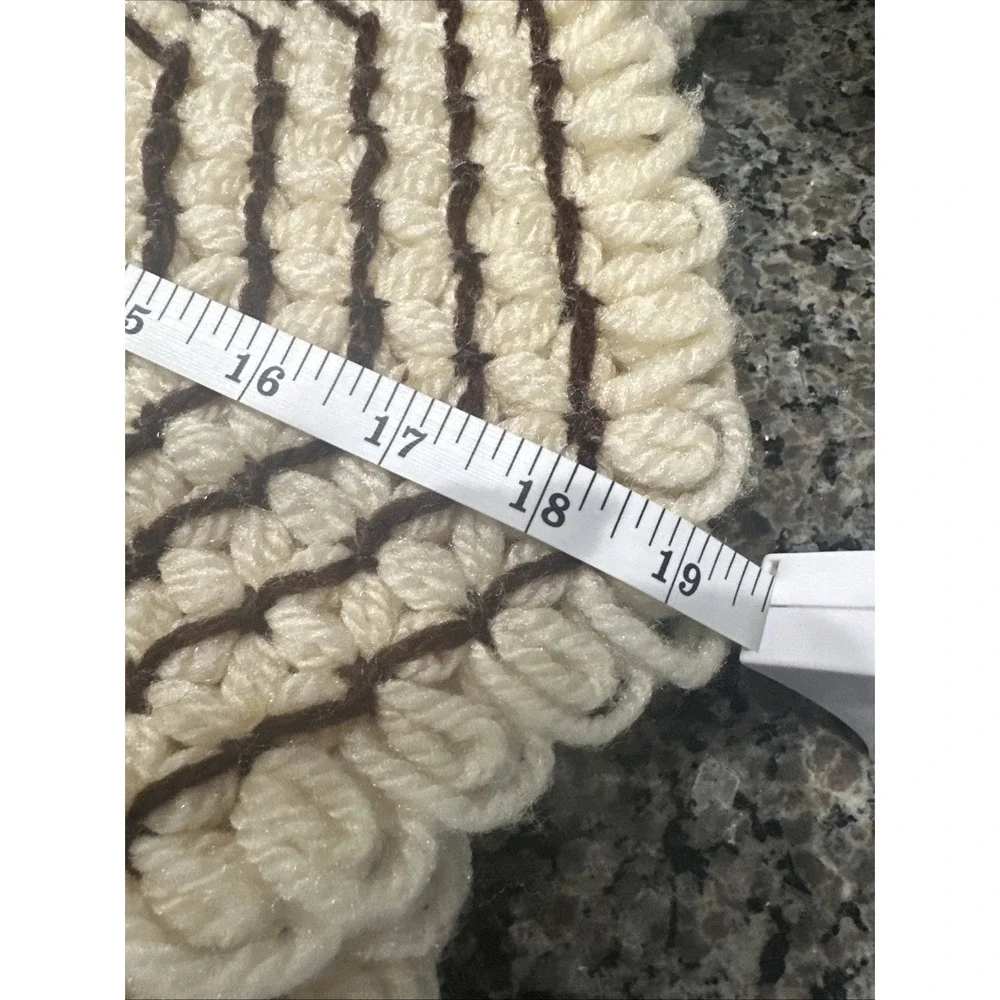 Vintage Placemats yarn crochet kitchen(4 total) Brown and Beige handmade Thick
